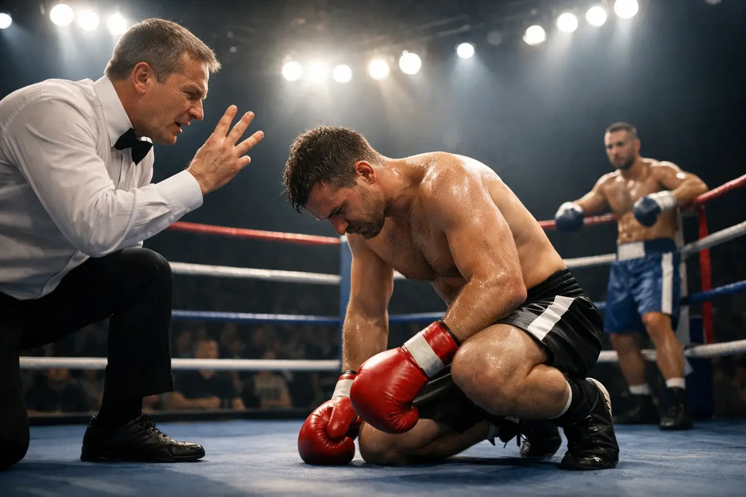 Boxer wird angezählt während Quoten sich ändern